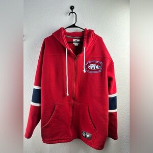 Fanatics Men’s Red and Gray NHL Branded Hoodie Size 2XL